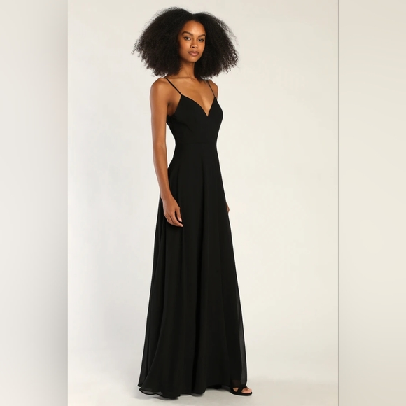 Romantic Ways Black Lace Button Back Maxi Dress - Picture 2 of 5